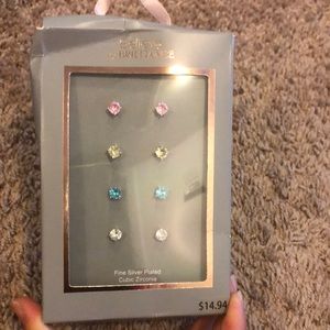 Womens stud earrings in 4 different colors